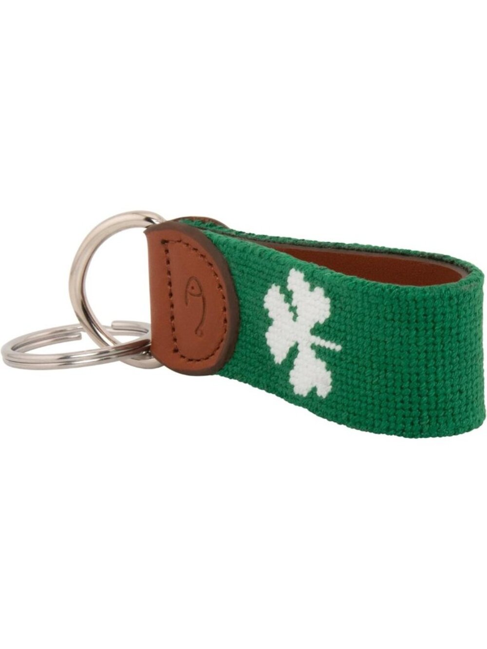 Hand-Stitched Leather Needlepoint Key Fob | Stylish Key Chain Accessory - Picture 6 of 7